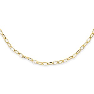 Black Bow Jewelry 4mm 14K Yellow Gold Solid Open Oval Cable Chain Necklace, 18 Inch - 1 of 4