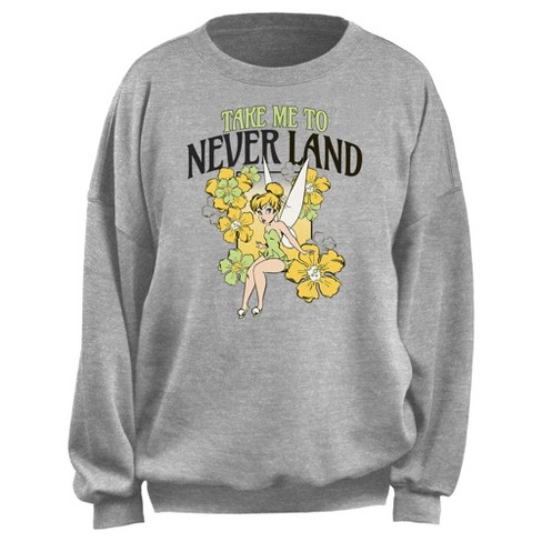 Junior's Peter Pan Take Me to Never Land Floral Sweatshirt - image 1 of 2