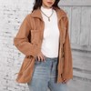 Womens Jacket Coat Zip Up Long Sleeve Relaxed Fit Collar Neck Jackets with Pockets - 3 of 4