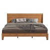 Galano Abby Serene Platform Bed with Headboard in Amber Walnut, Oslo Oak - 2 of 4
