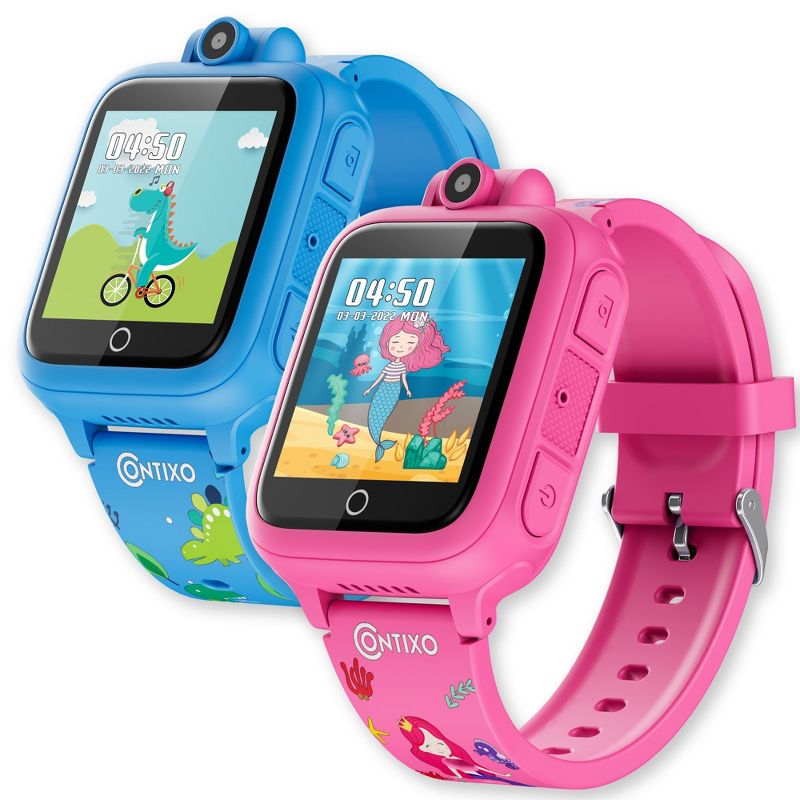 Contixo 2-pk Kids Smart Watch 14 Educational Games, HD Touch Screen, Camera, Video & Audio, for Aged 3–12-Year Old Boys and Girls Toys Watch, 1 of 12