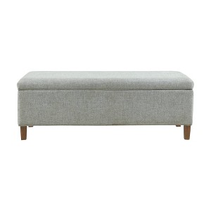 Marcie Accent Bench with Storage Blue - Ink+Ivy: Modern Rectangle Upholstered, Wood Legs, Foam Cushion - 1 of 4