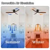 52" Ceiling Fan with Light, 3 Dark Walnut Solid Wood Blades, Remote Control, 6-Speed Reversible DC Motor for Bedroom, Dining Room, Living Room - 4 of 4