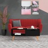 vidaXL Coffee Table Black Engineered wood, MDF 39.4 x 19.5 x 16.9 in - 3 of 4