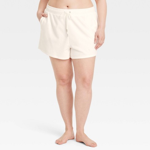Women s Fleece Shorts Auden Cream 3x Target