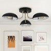 Modern 3-Light Semi Flush Mount Ceiling Light, Black and Gold Fixture with Glass Shades for Bedroom - 3 of 4
