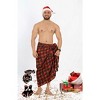 LA LEELA Men's Christmas Tree Swimwear Wrap Fashion Swim Trunk Swimsuit Vacation Holiday Xmas Party Beach Gifts Sarong for Men One Size Red - 3 of 4