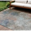 Copper And Navy Blue Abstract Washable Indoor Outdoor Area Rug - 2 of 4