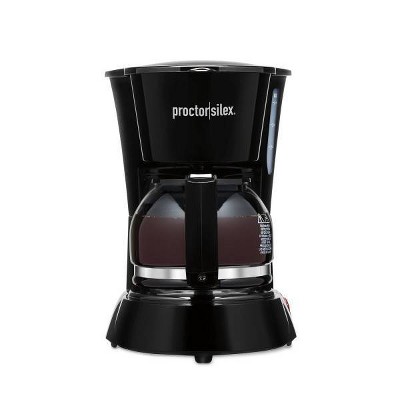 Proctor Silex 4 Cup Coffee Maker Compatible w Smart Plugs - 48138PS: Drip Coffee Pot, Dishwasher-Safe, 700W, Black