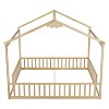 Okak Double Twin House-Style Roof Bed Frame with Guardrails,Modern Floor Bed for Toddlers/Kids Bedroom - 2 of 4