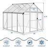 Aluminum outdoor greenhouse with roof vents and quick assembly frame, PC panels, suitable for greenhouse, courtyard, terrace, lawn - 2 of 4