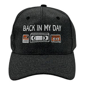 Back In My Day Hat Funny Sarcastic Retro Technology Graphic Novelty Cap - Crazy Dog Hat Black Standard - 1 of 4