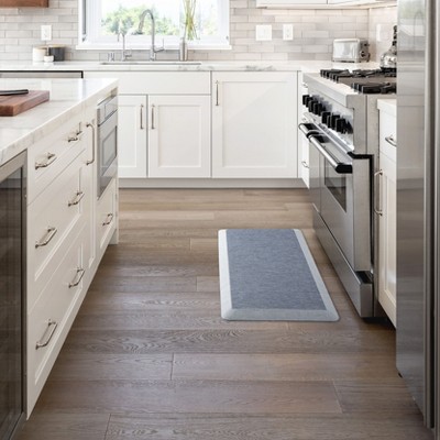 Mira Blue Polyester Anti-Fatigue Kitchen Mat, 19.6" x 39"