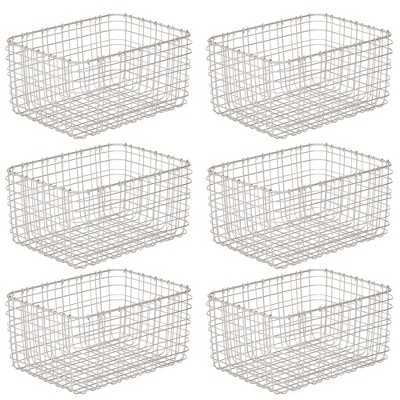 Mdesign Metal Wire Food Organizer Storage Bins, 6 Pack : Target