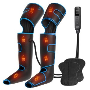 CINCOM Leg Massager with Heat for Circulation, Full Leg and Foot Compression Boots Massager for Calf & Thigh Muscle Relaxation and Recovery, Blue - 1 of 4