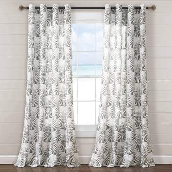 Magnetic Shadow Self Design Floral Print Curtains for Door Window Pack of 2  (Grey, 4 Feet x 7 Feet)