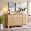 SinCiDo 60" Fluted Modern Buffet Sideboard Cabinet, 3 Drawers & 4 Doors, Coffee Bar Wine Bar Storage Cabinet for Dining Room, Living Room - 2 of 4