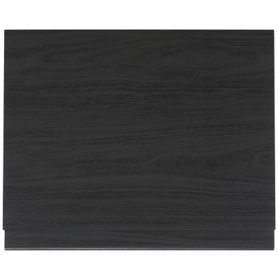 Averi Black 2-Drawer Slatted Wood Nightstand