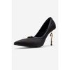 Milos - Black Satin Buckle High Heel (Women) | Prologue Shoes - 4 of 4