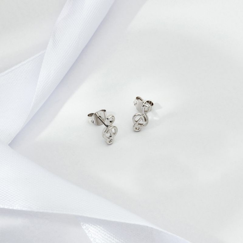 Girls' Bright Treble Clef Standard Sterling Silver Earrings - In Season Jewelry, 5 of 6