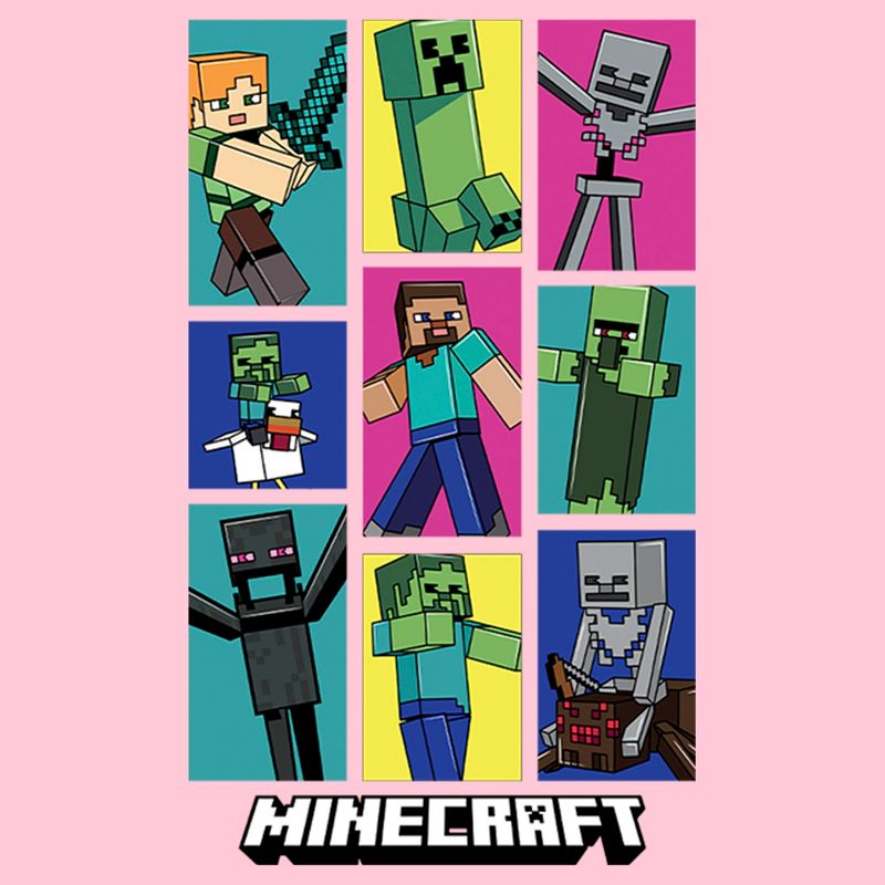 Girl's Minecraft Boxed Mobs T-Shirt, 2 of 5