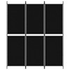 vidaXL 3-Panel Room Divider in Black, Portable and Foldable, 59.1"x70.9" Size, Created from Durable Polyester Fabric and Iron, Versatile Usage - 3 of 4