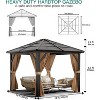 Hardtop Gazebo, Outdoor Polycarbonate Roof Canopy, Heavy Duty Hardtop Pavilion with Netting and Curtains, Aluminium Framed Gazebo - 3 of 4