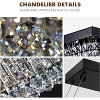 Siljoy Rectangle K9 Crystal Chandelier, Contemporary Pendant Light Fixture, Height Adjustable for Dining Room Kitchen Island - 4 of 4