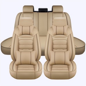 Bekrvio Universal 5-Seat Car Seat Covers Full Set, Premium PU Leather Waterproof Front & Rear Protector for Cars, SUVs & Trucks - 1 of 4