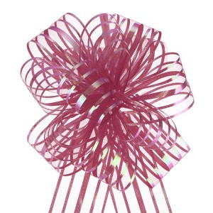 Unique Bargains Christmas Wedding Car Basket Gift Wrapping Large Organza Pull Bow 5 Pcs - 1 of 4