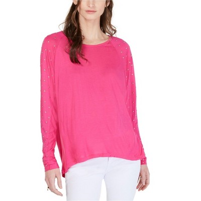Michael Kors Womens Studded-Sleeve Embellished T-Shirt