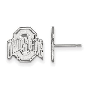 Black Bow Jewelry 14k White Gold Ohio State Buckeyes NCAA Post Earrings - 1 of 3