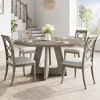 47" Round Farmhouse Dining Table for 6, Rustic Grey Wood Kitchen Table with Distressed Finish,  Wood Surface for Dining Room, Easy Assembly - 2 of 4