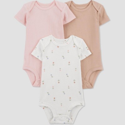 Carter's Just One You® Baby Girls' 3pk Short Sleeve Bodysuit - Purple/Gray  Newborn