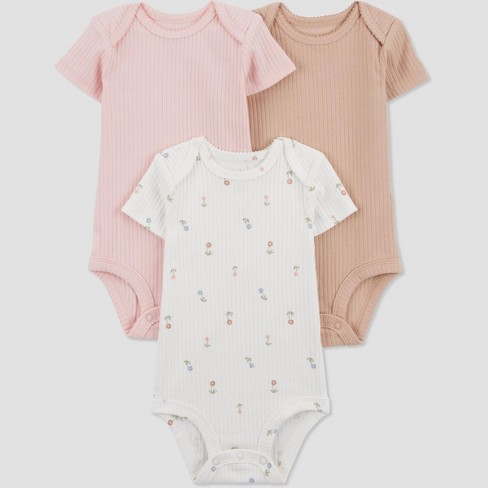 Carter's Child of Mine Baby Girl Bodysuit, 3-Pack, Sizes Preemie-18M