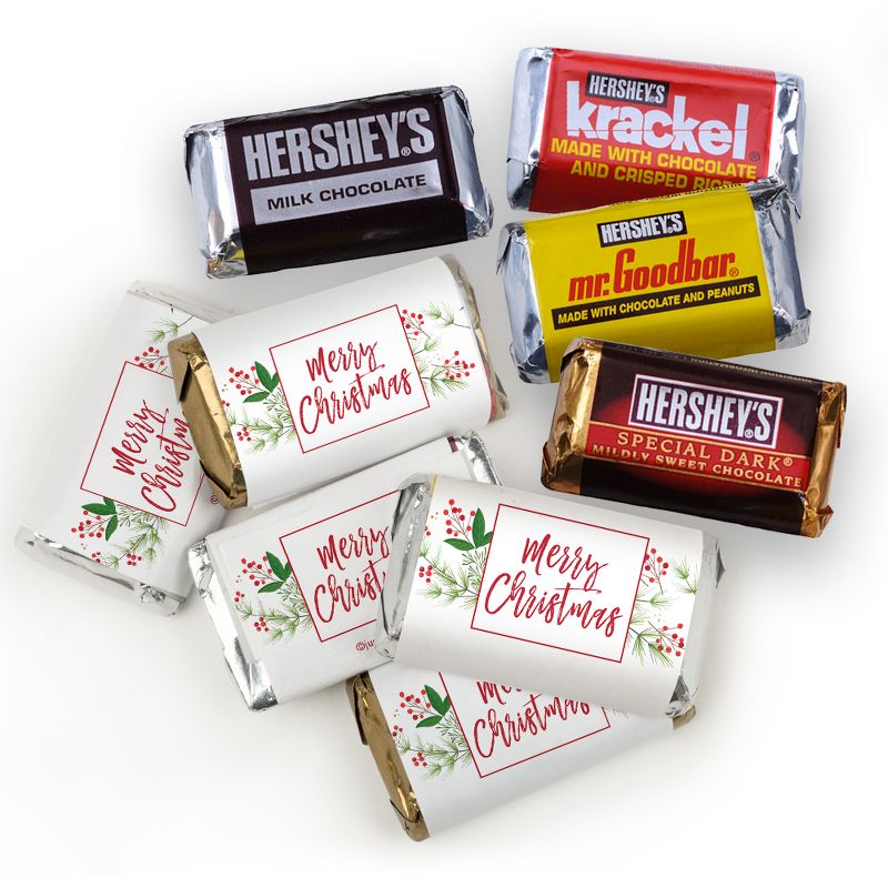 131 Pcs Christmas Candy Chocolate Party Favors Hershey's Miniatures & Kisses by Just Candy (1.65 lbs, Approx. 131 Pcs) - Merry Berry, 2 of 3