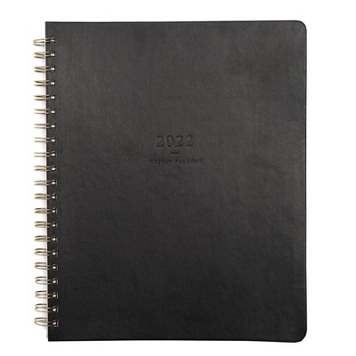 2021-22 Academic Planner Letter Weekly Spiral Vegan Black - Russell & Hazel