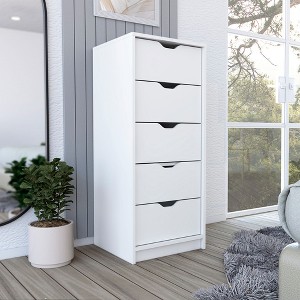 RISOKEYS 5 Drawer Chest,Wooden Tall Dresser Storage Dresser Cabinet,Office Organization and Storage,Bedroom Furniture,for Living Room,Entryway - 1 of 4