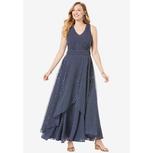 Jessica London Women's Plus Size Pleated Maxi Dress