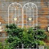2 Pack Metal Garden Trellis, 86" X 40" Garden Trellis Modern For Climbing Plants Flower Support, Garden Trellis Climbing Plants-Cuddlewood - 3 of 4