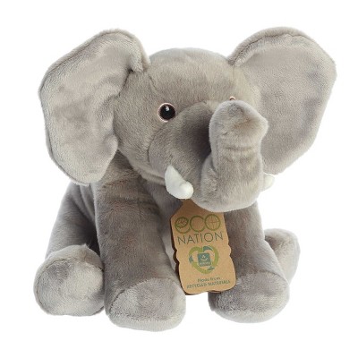 Aurora Medium Eco Hugs Elephant Eco Nation Eco-Friendly Stuffed Animal Grey 11.5"