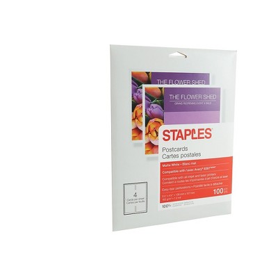 Staples Laser Matte Postcards White 100/Pack (14635-CC) 677800