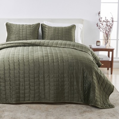 Dual-Sided Velvet Box-Stitched Heavyweight Quilt Set - Great Bay Home