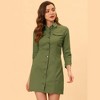 INSPIRE CHIC Women's 3/4 Sleeve Button Down Denim Shirt Dress - 2 of 4