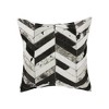 HomeRoots Set of Two 18" Black and Natural Chevron Cowhide Throw Pillows - 4 of 4
