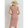 Hello Miz Women's Casual Ribbed Scoop Neck Cap Sleeve Maternity Dress - 3 of 4