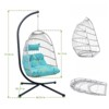DSVIMOY Egg Chairs, Patio Egg Chair with Stand, Patio Foldable Egg Chair for Bedroom Living Room Balcony, Blue, 40.55"*39.37"*77.55" - 3 of 4