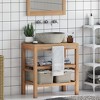 vidaXL Bathroom Vanity Cabinet Solid Teak with Riverstone Sink - 2 of 4
