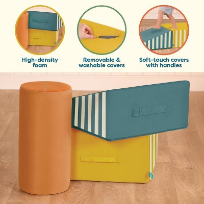 B. toys Modular Foam Shapes Playset with Ramp- Wonder Shapes Balance Board