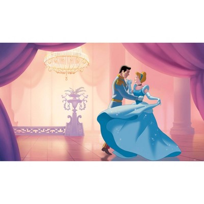 6'x10.5' XL Disney Princess Cinderella 'So This Is Love' Chair Rail Prepasted Mural Ultra Strippable - RoomMates